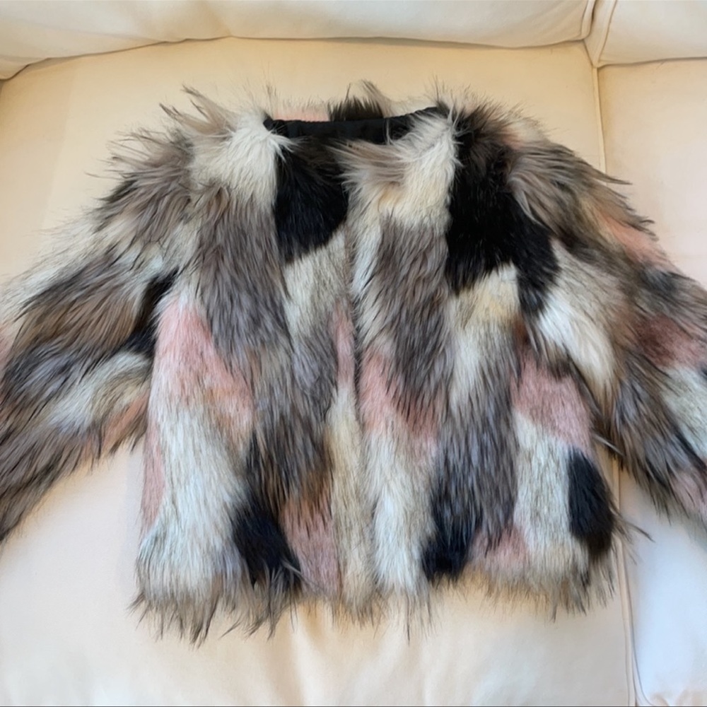 Faux fur girls coat